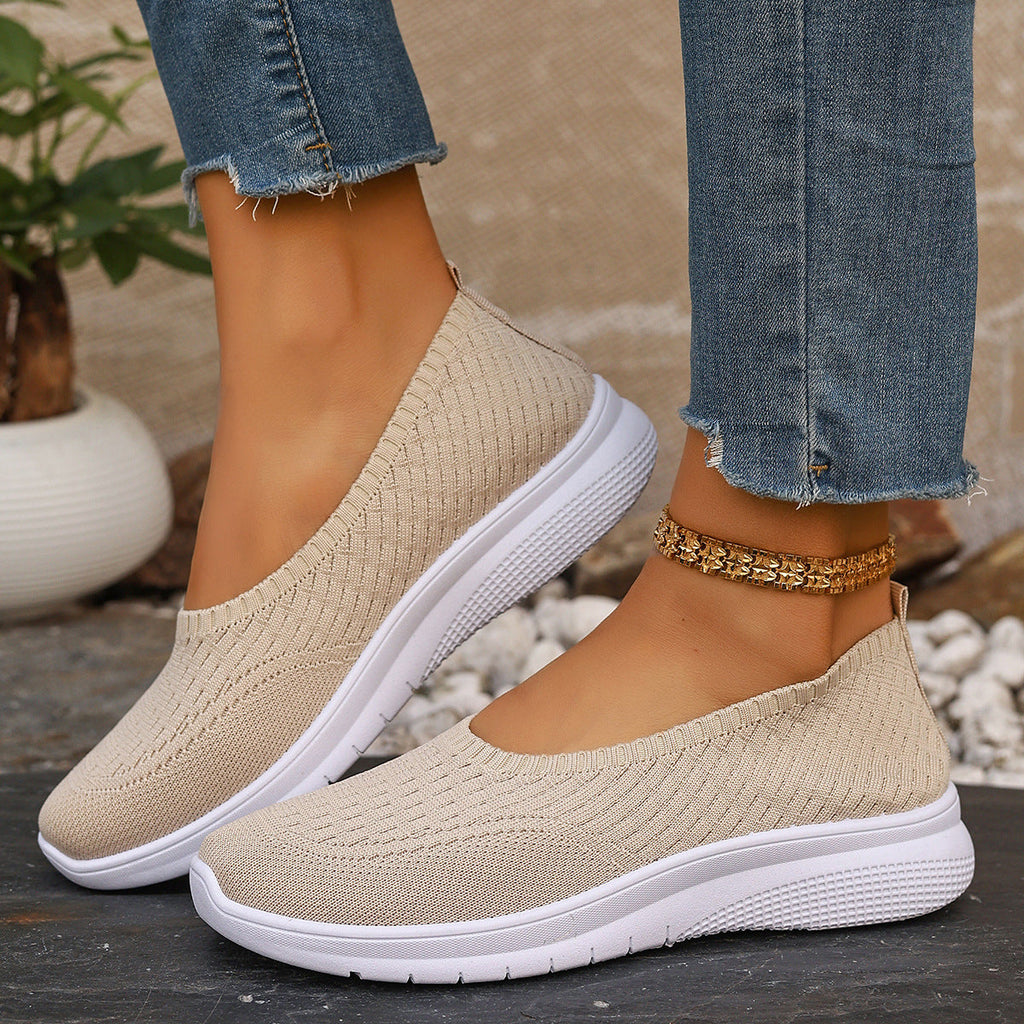 Damen Elastische Slip-On Sneakers mit Komfortsohle
