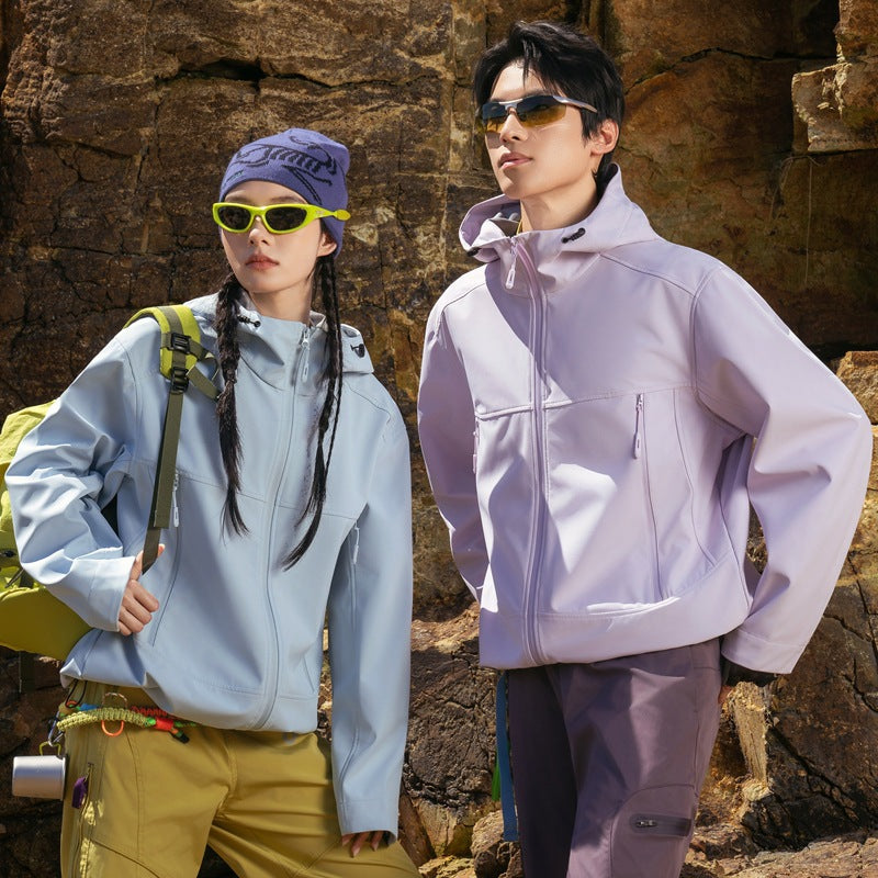 Herren Softshell-Outdoorjacke mit Kapuze, winddicht und wasserabweisend Shop Nory