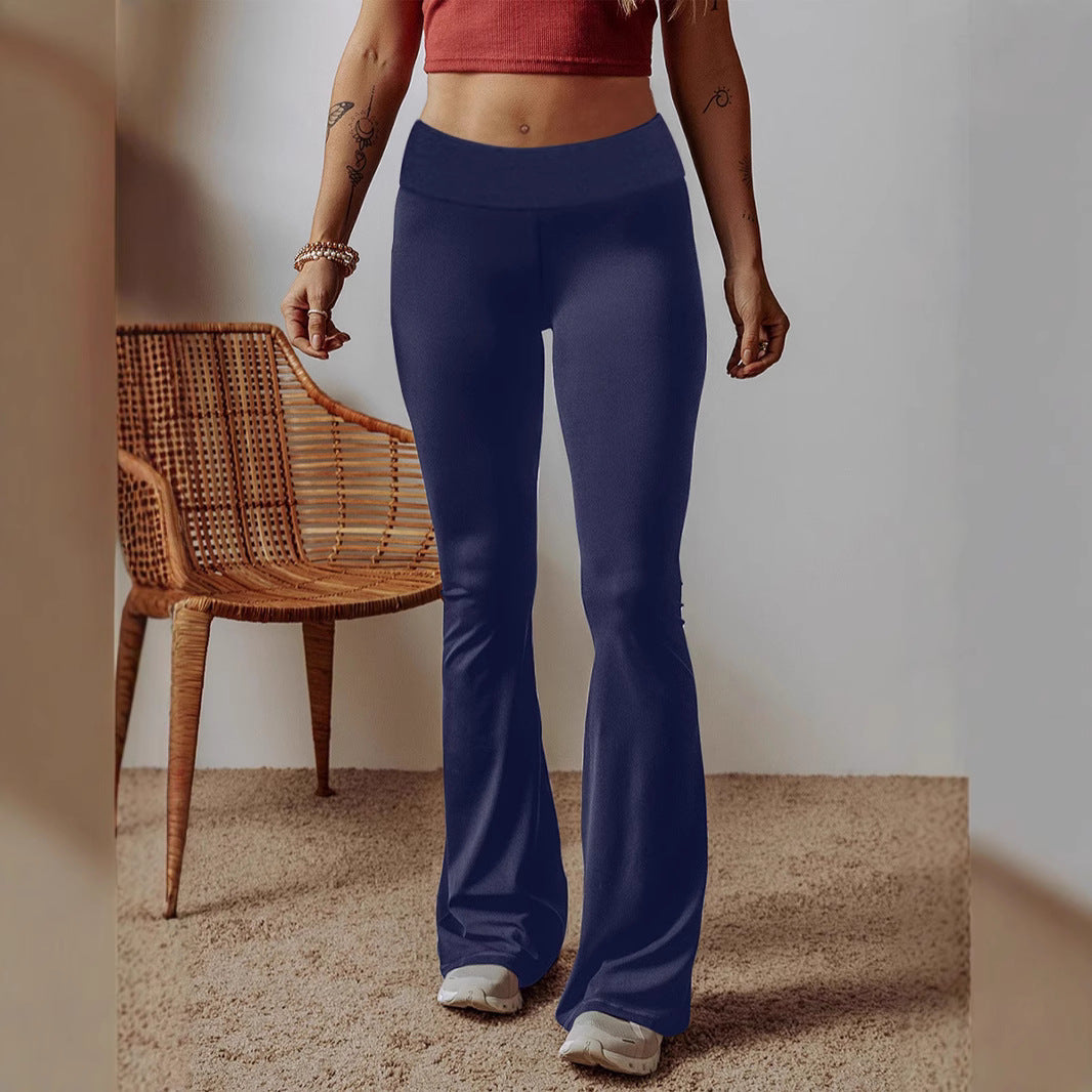Damen High-Waist Flare-Hosen aus Stretch-Jersey mit weitem Schlag Shop Nory