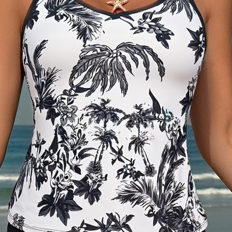 Damen Tankini mit floralem Muster und kurzen Hosen
