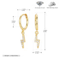 Damen Ohrhänger mit funkelndem Blitzdesign aus 925 Sterling Silber und Zirkonbesatz Shop Nory