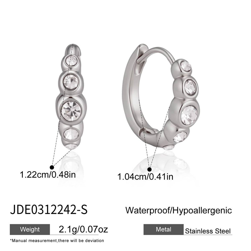 Damen Creolen mit funkelnden Kristallen aus hypoallergenem Edelstahl Shop Nory