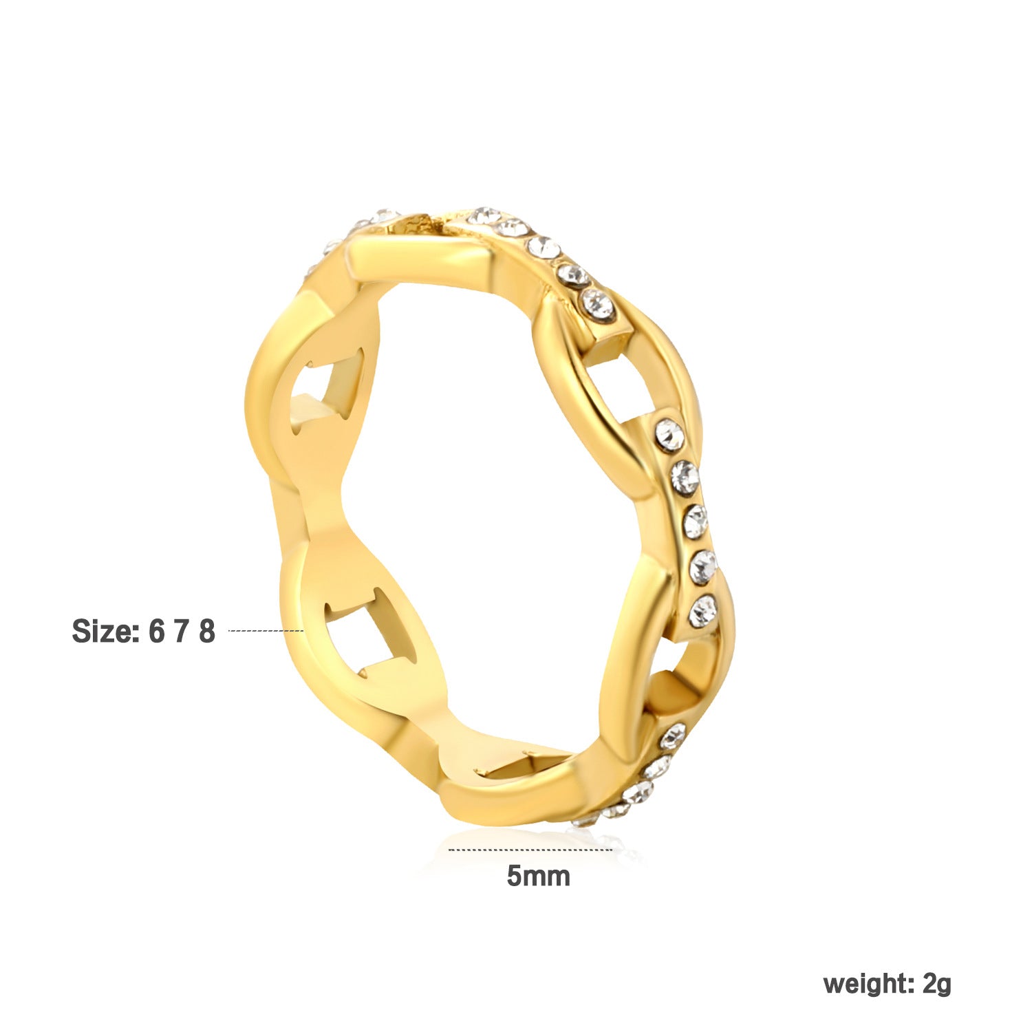 Damen Offener Ring mit kreativem Gitterdesign und funkelnden Zirkonia-Elementen Shop Nory