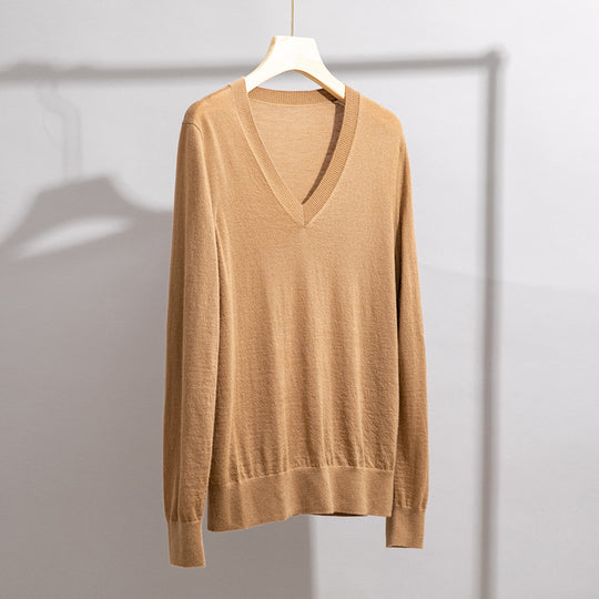 Herren Feiner V‑Ausschnitt-Pullover aus Merinomischung mit leichtem Strukturstrick Shop Nory