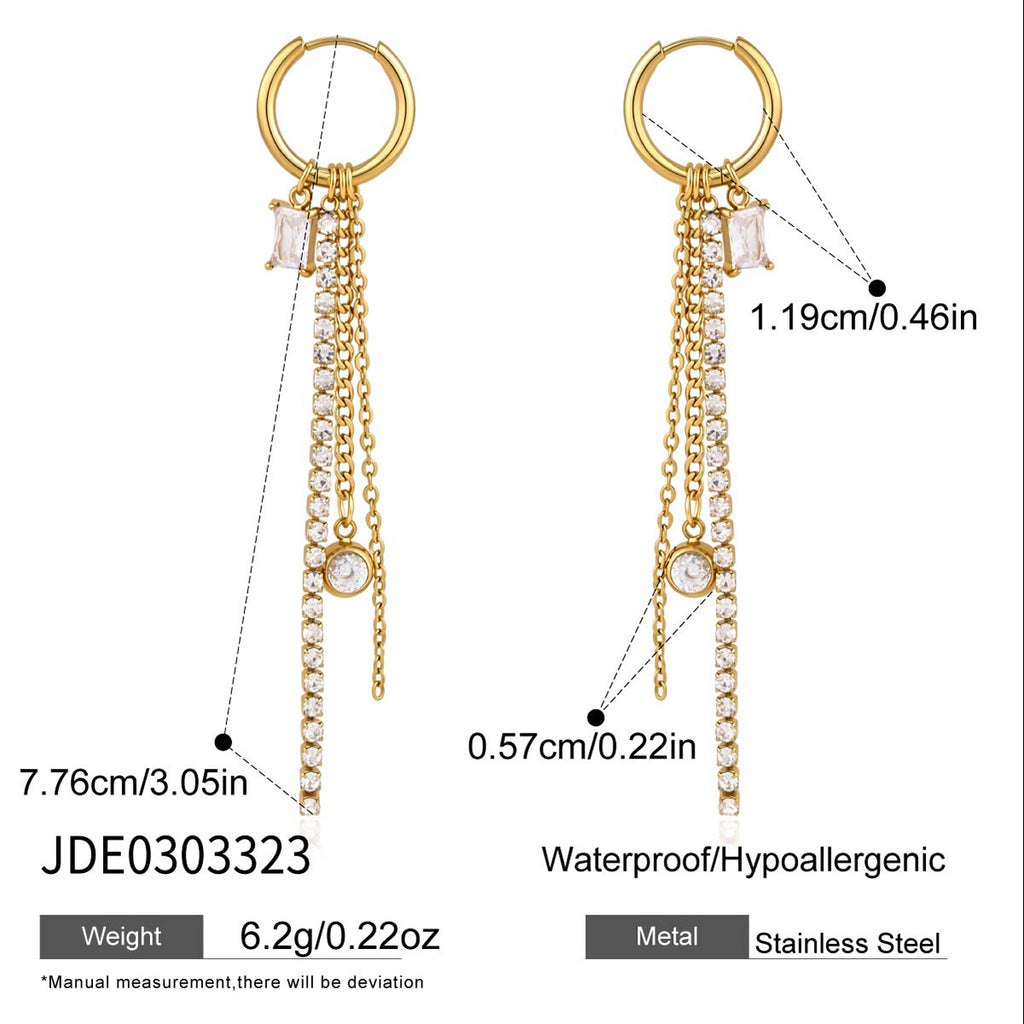 Damen Ohrhänger mit eleganten Zirkonia-Detail und hypoallergener Edelstahlverarbeitung Shop Nory