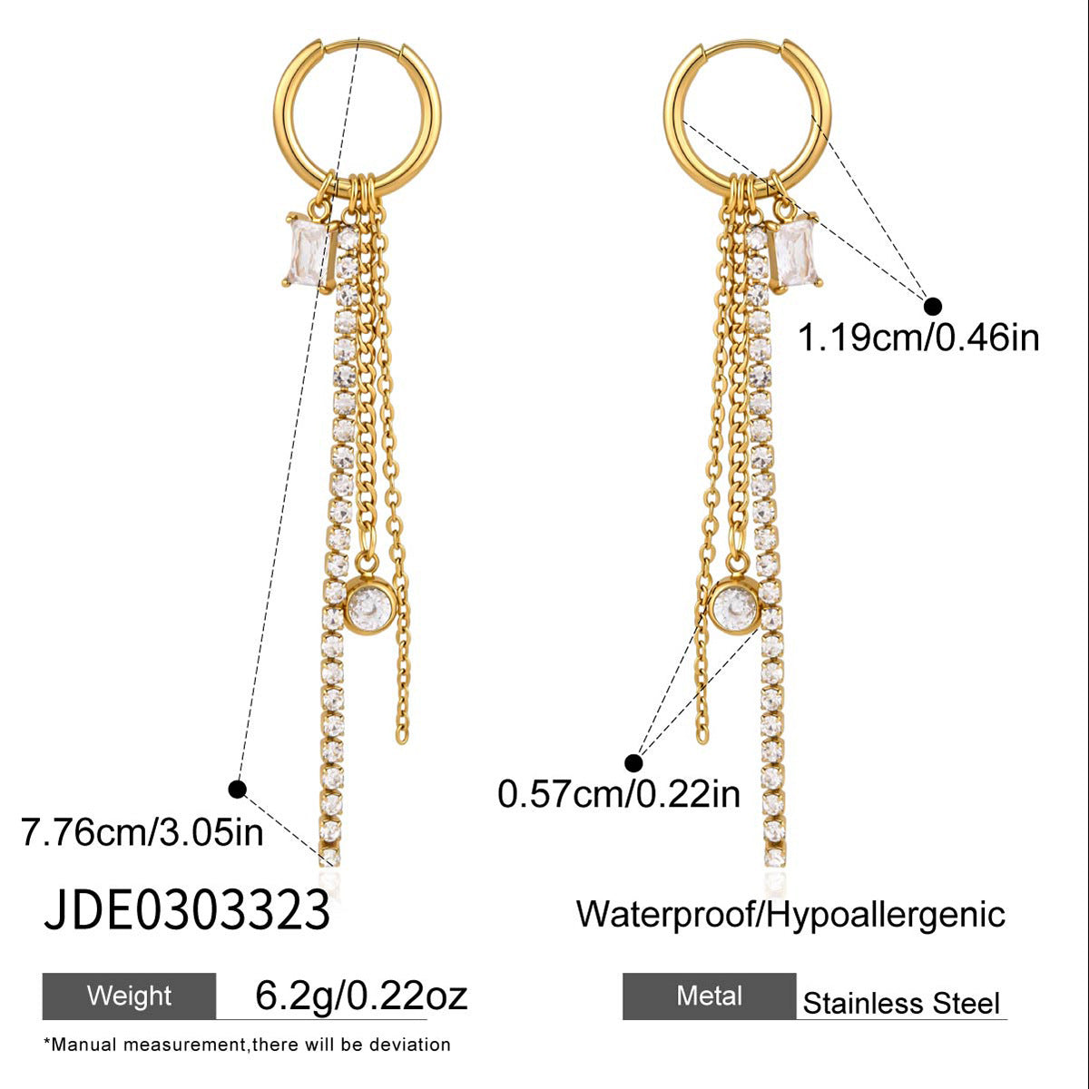 Damen Ohrhänger mit eleganten Zirkonia-Detail und hypoallergener Edelstahlverarbeitung Shop Nory
