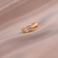 Damen Geometrischer Silberring mit fließendem Design Shop Nory