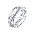 Damenring mit elegantem, geometrischem Design und funkelndem Zirkonia-Besatz Shop Nory