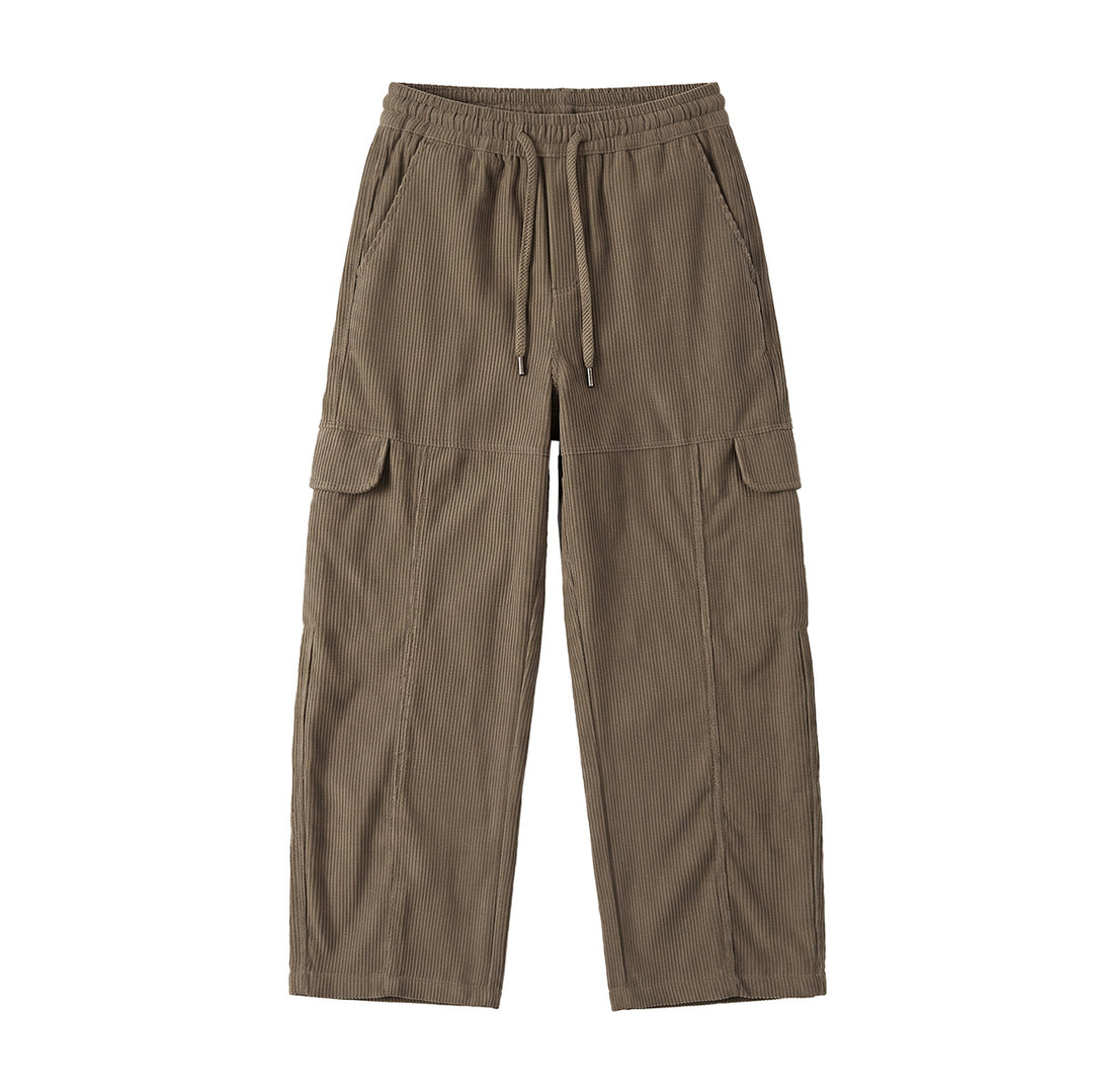 Damen Weite hochtaillierte Cargo‑Hose aus Feincord mit Tunnelzug Shop Nory