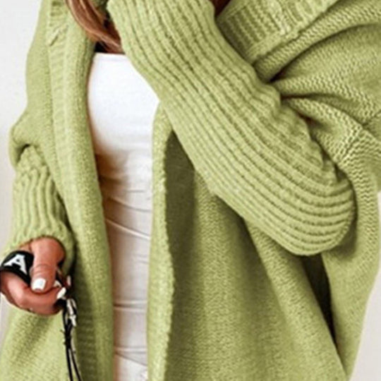 Damen Longline Kapuzen-Strickcardigan mit offener Front Shop Nory
