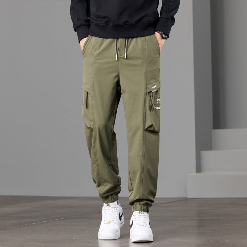 Herren technische Cargo-Joggerhose mit elastischem Saum, Multifachtaschen und Kordelzug Shop Nory