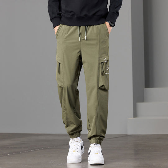 Herren technische Cargo-Joggerhose mit elastischem Saum, Multifachtaschen und Kordelzug Shop Nory