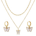 Damen Schmuckset mit eleganten Schmetterlingsanhängern Shop Nory