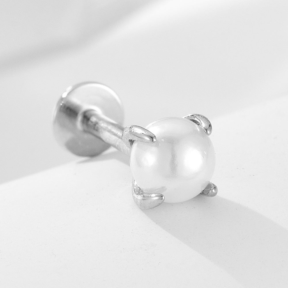 Opalbesetzter Tropfen-Labretpiercing Aus Edelstahl