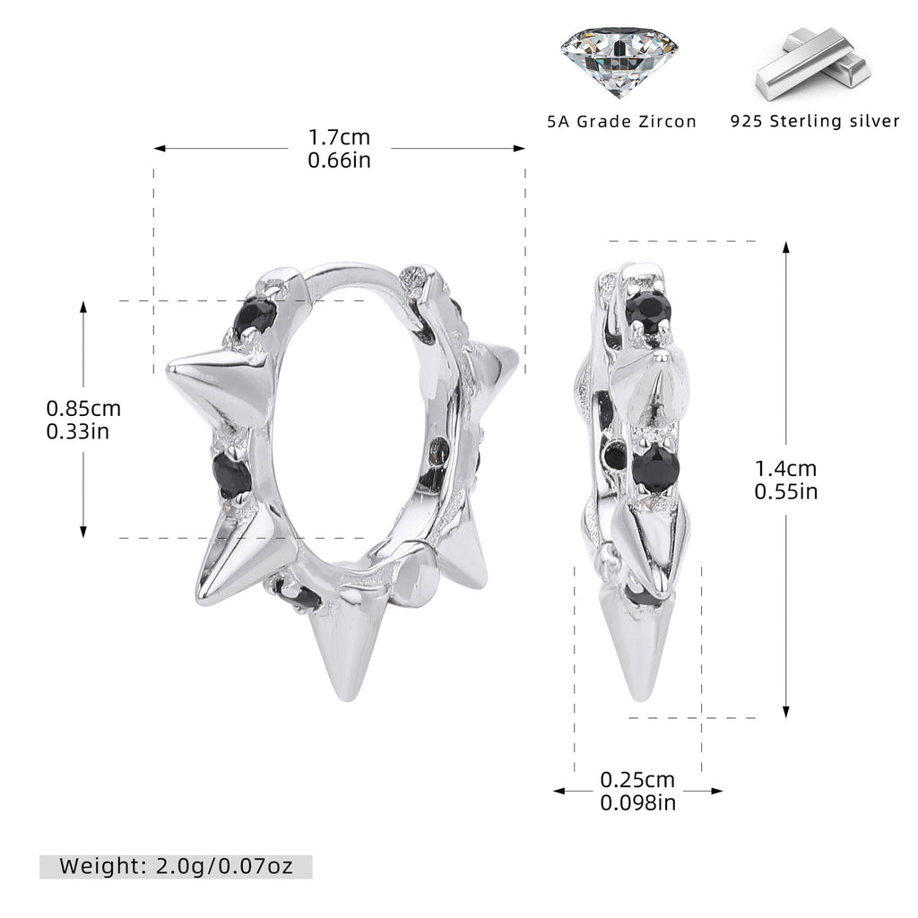 Damen Ohrhänger mit stilvollem Spike-Design aus 925 Sterling Silber Shop Nory