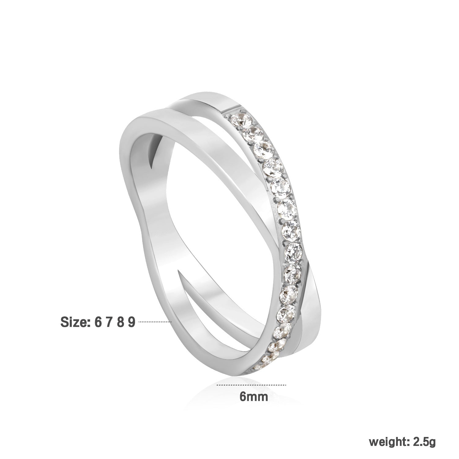 Damen Ring mit brillantem Zirkonia und eleganter Edelstahlfassung Shop Nory