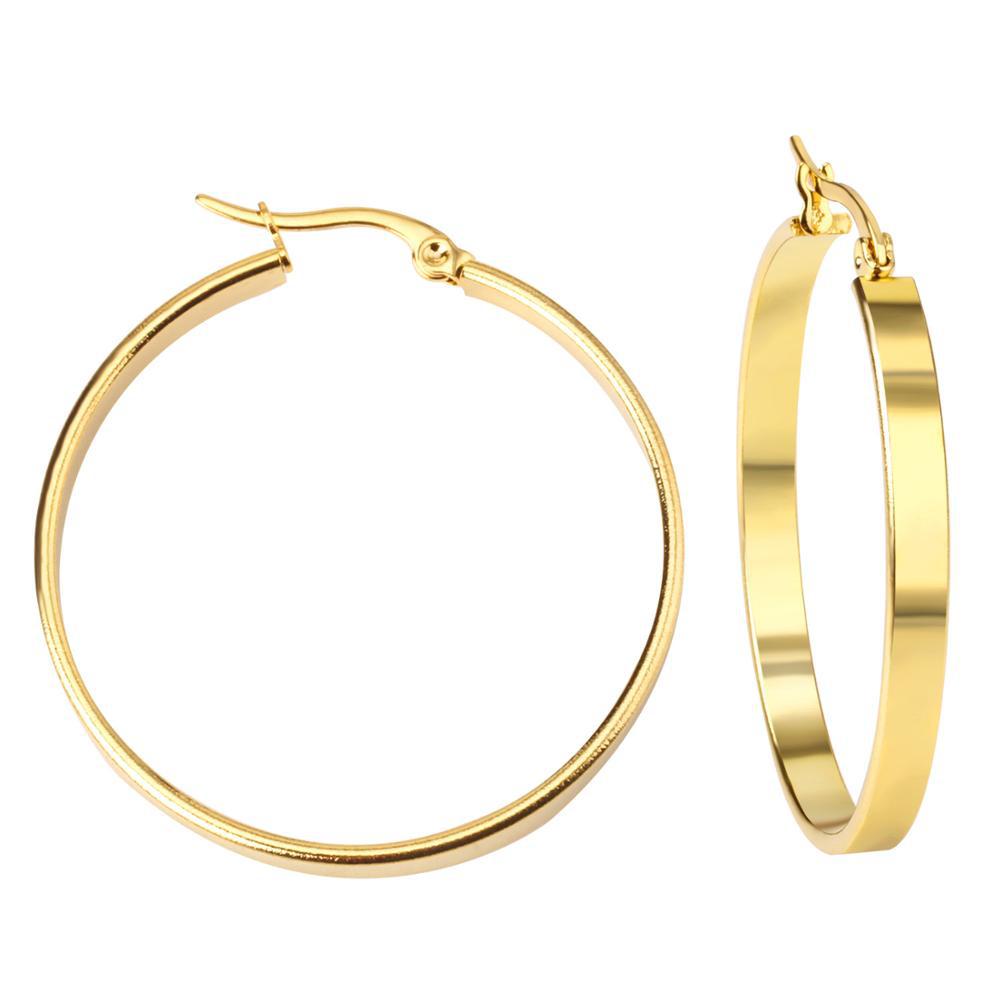Damen hochwertige Creolen aus Edelstahl mit goldplattierter Oberfläche Shop Nory