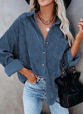 Damen Übergroße Kordbluse