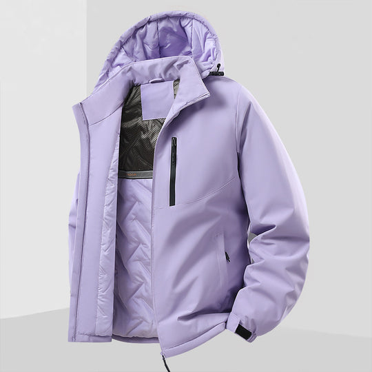 Herren Leichte isolierte Hybrid-Outdoorjacke mit Thermofutter, Kapuze und wasserdichten Reißverschlüssen Shop Nory