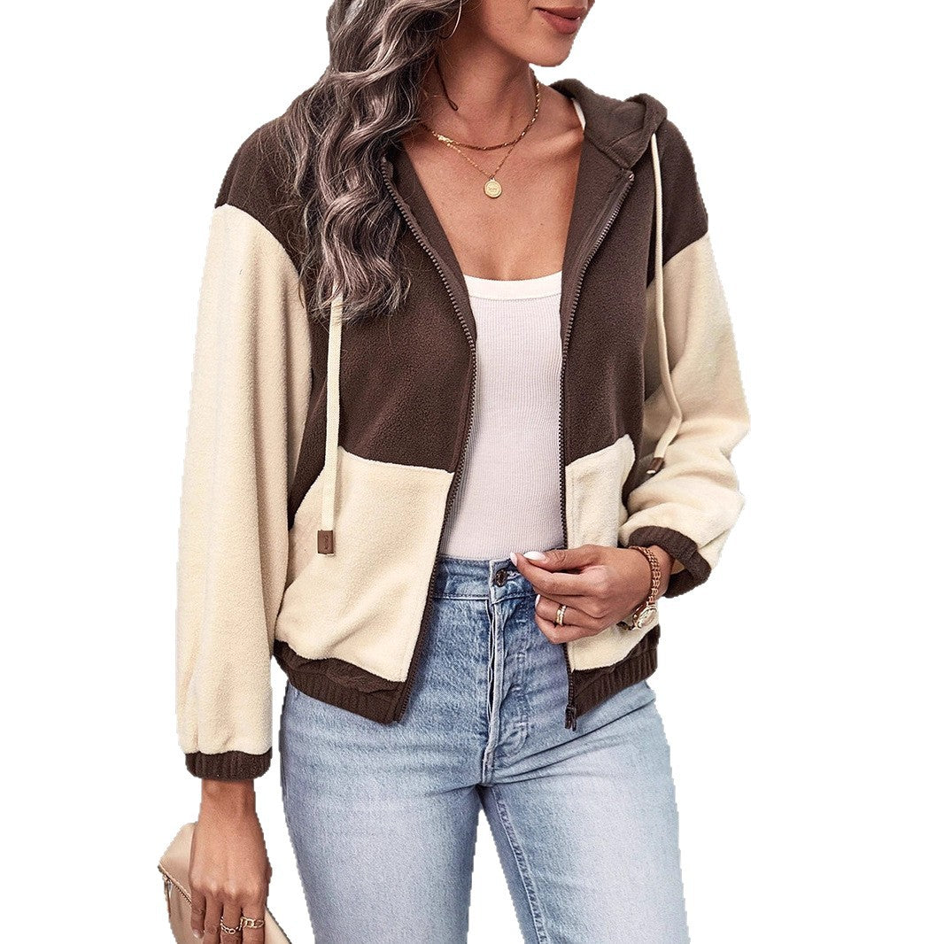 Damen Modischer Fleecejacke mit Kapuze Shop Nory