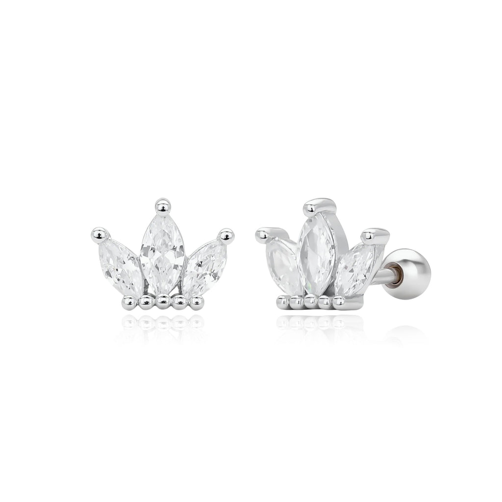 Damen Ohrstecker mit elegantem Krone-Design aus hochwertigem 925 Sterling Silber Shop Nory
