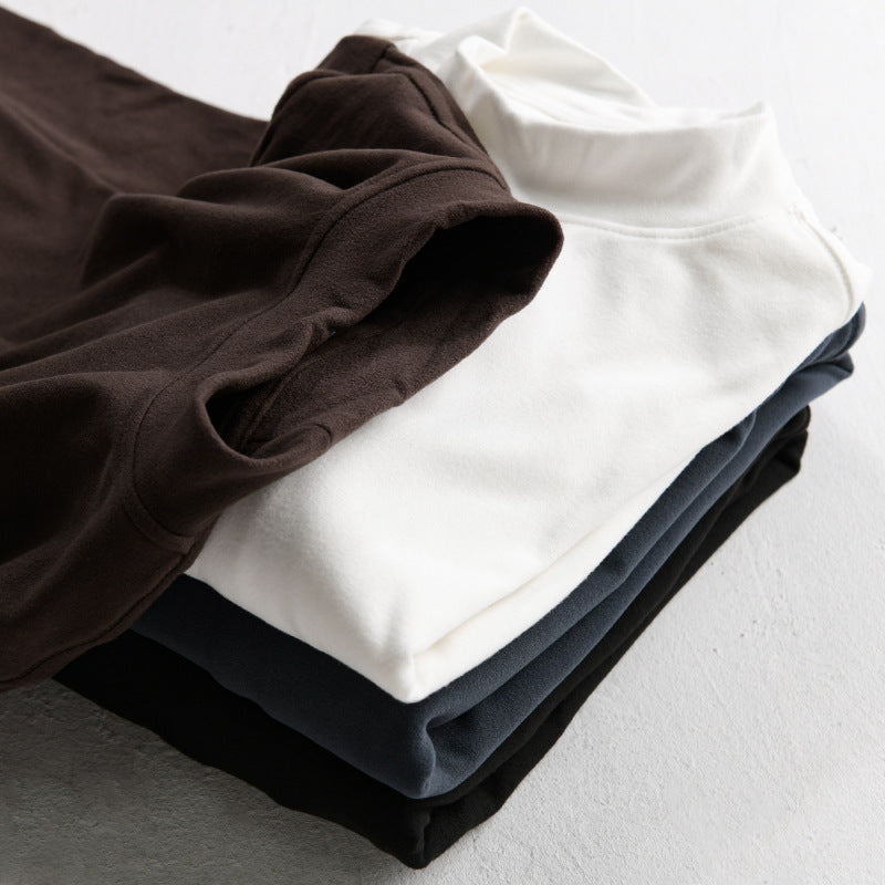 Herren Langärmeliges Feines Baumwollshirt mit Stehkragen und Relaxed-Fit Shop Nory