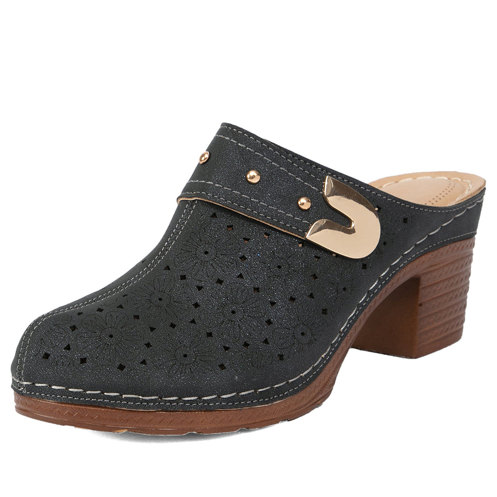 Damen Clogs mit atmungsaktivem Design und eleganten Perforationen