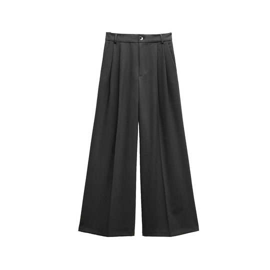 Damen Weite Bundfaltenhose im Palazzo‑Stil mit hoher Taille Shop Nory