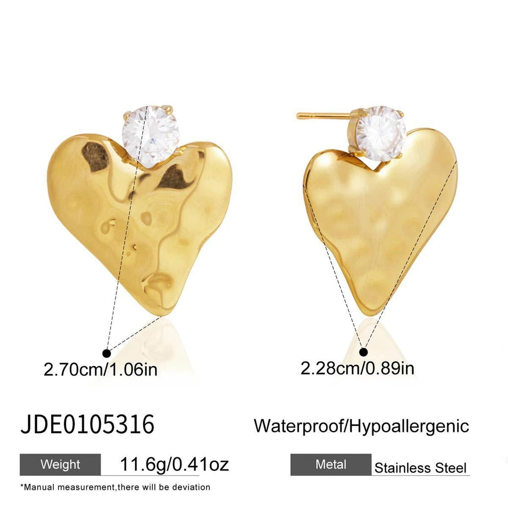 Damen Ohrringe im eleganten Herzdesign aus hypoallergenem Edelstahl Shop Nory