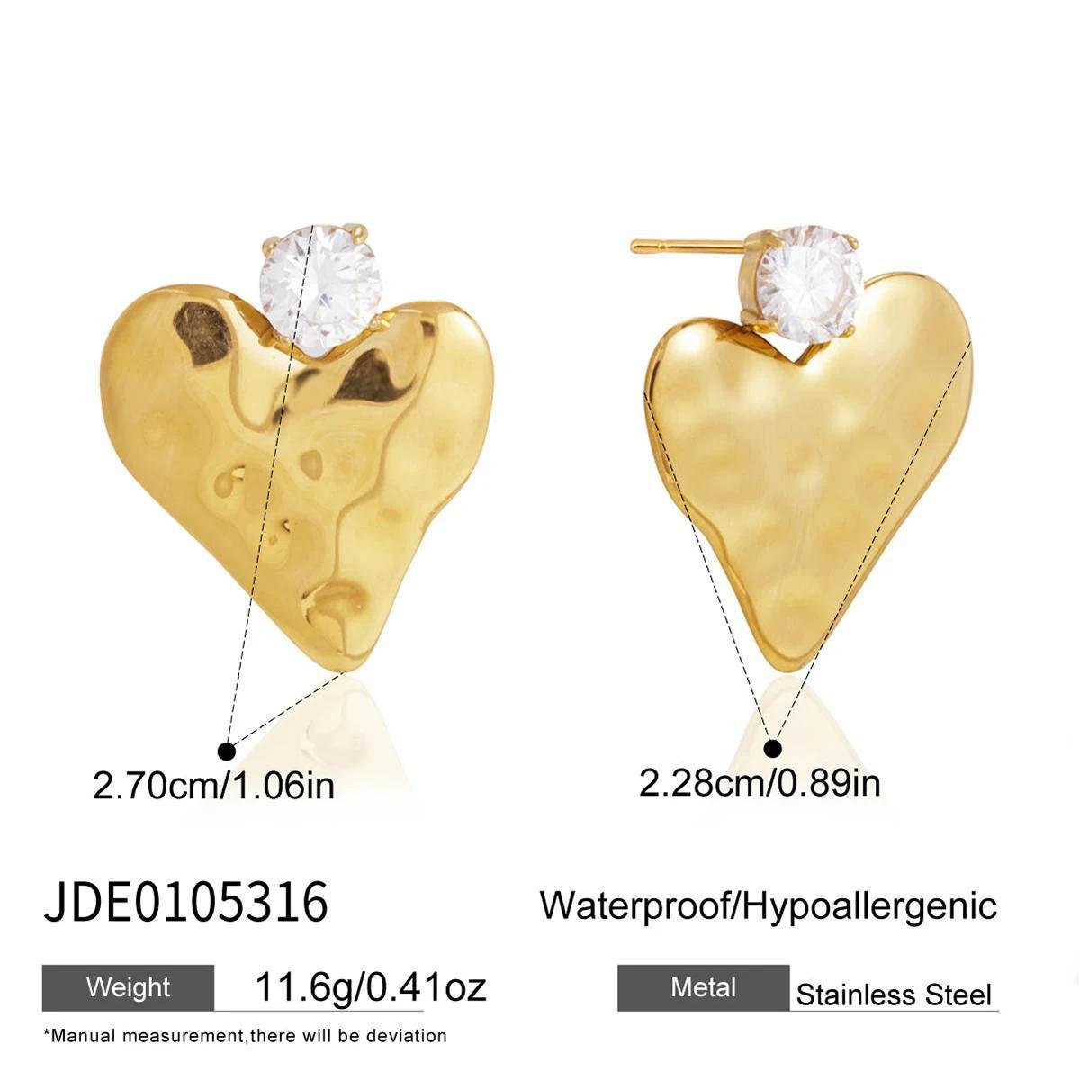 Damen Ohrringe im eleganten Herzdesign aus hypoallergenem Edelstahl Shop Nory