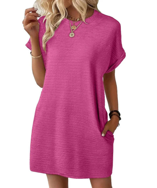 Damen Casual-Kleid mit lässigem Schnitt und praktischen Taschen