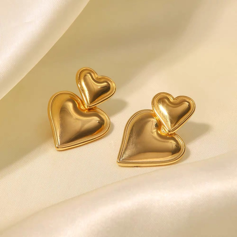 Damen Herzförmige Silber Statement Ohrringe Shop Nory