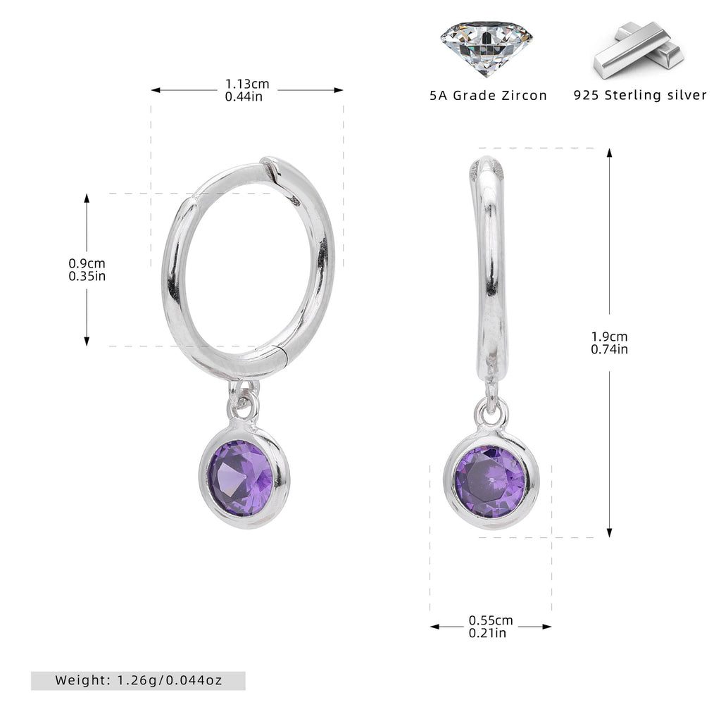 Damen Ohrhänger mit Smoky Zirkon-Anhängern aus hochwertigem 925 Sterling Silber Shop Nory