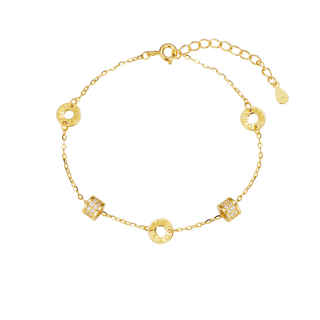Damen Armband mit eleganten Ziffern und funkelnden Zirkonia Shop Nory