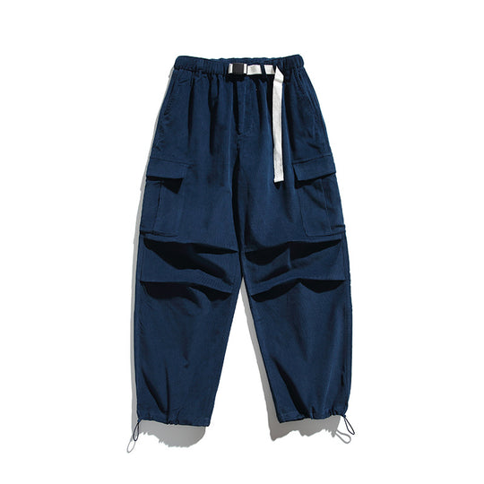 Herren Baggy-Cargohose mit elastischem Bund, Utility-Taschen und Kordelabschluss Shop Nory