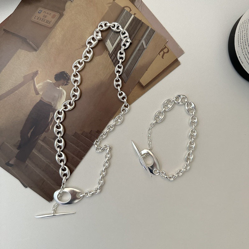 Damen modische Kette mit vielseitigem Karabiner und glänzenden Gliedern Shop Nory