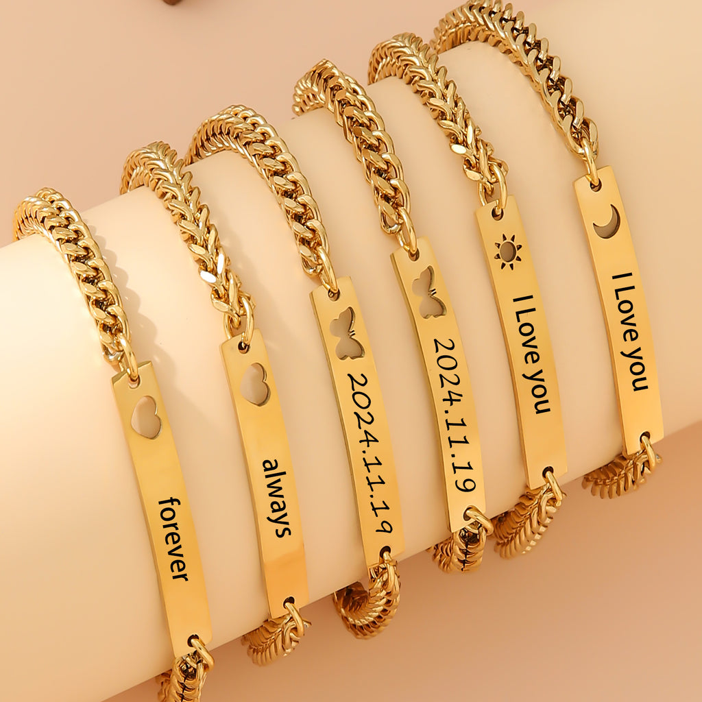 Damen Charmantes Armband mit gravierbarem Anhänger Shop Nory