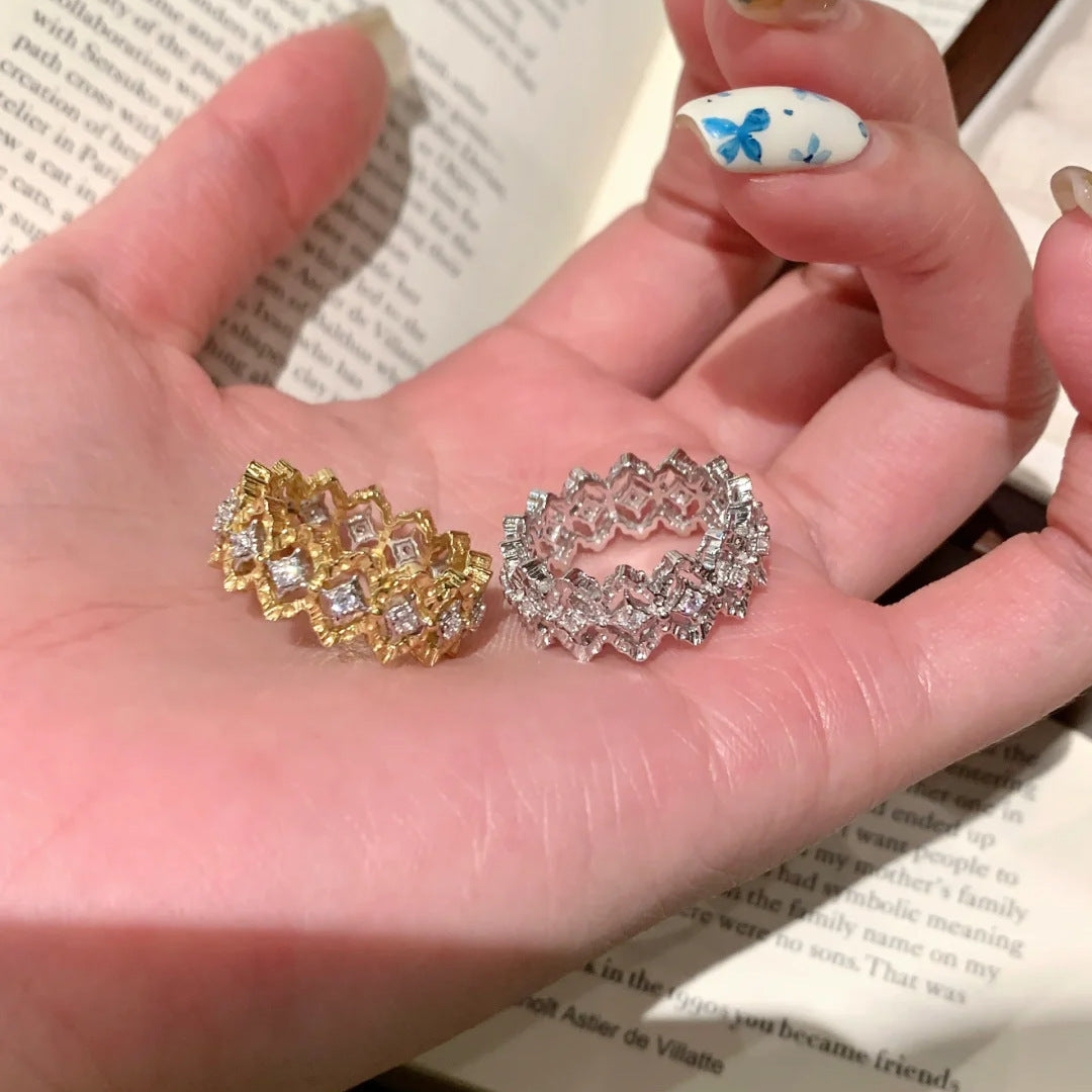 Damen filigraner Ring mit funkelnden Strasssteinen Shop Nory