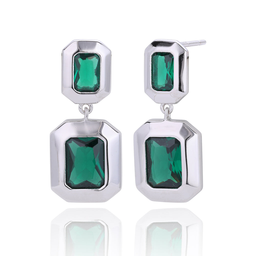 Damen Ohrhängern mit funkelndem Zirkonbesatz und elegantem goldfarbenem Design Shop Nory