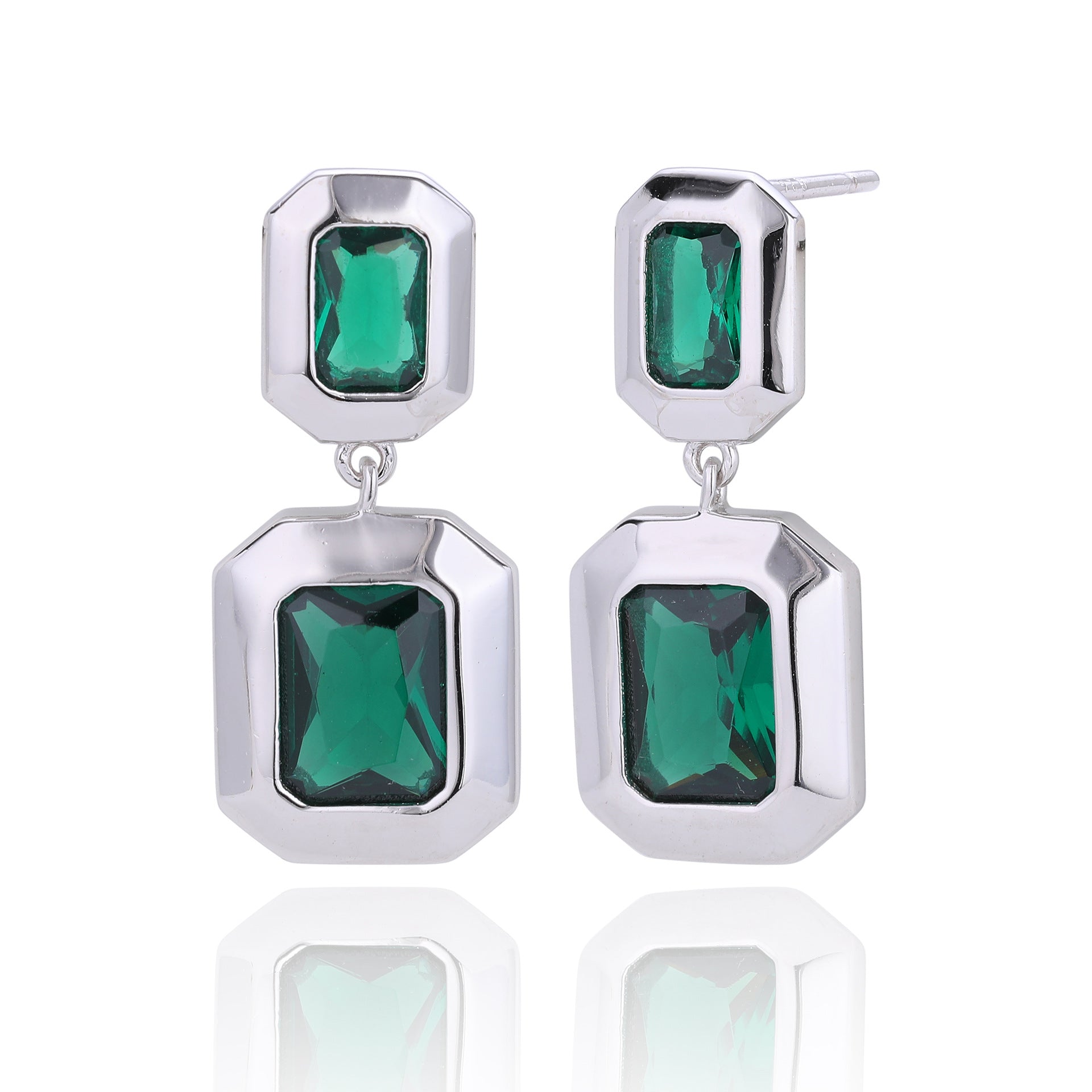 Damen Ohrhängern mit funkelndem Zirkonbesatz und elegantem goldfarbenem Design Shop Nory