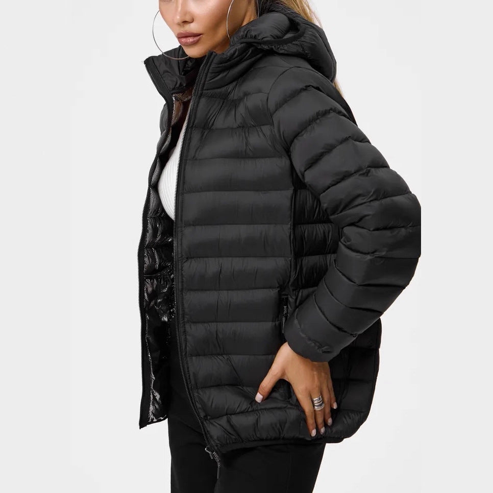 Damen Moderne Steppjacke mit Kapuze