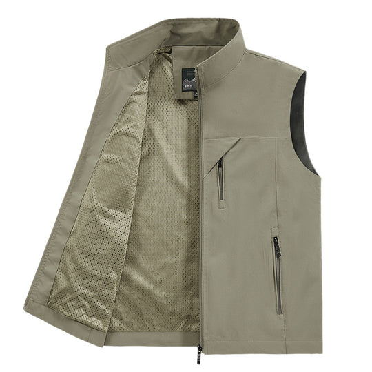 Herren Atmungsaktive Softshell-Utilityweste mit hohem Stehkragen, wasserabweisender Außenlage und mehrfachen Reißverschlusstaschen Shop Nory