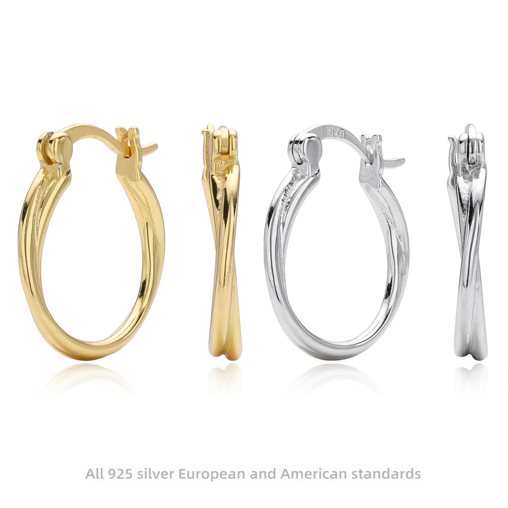 Damen Hoops aus hochwertigem 925 Sterling Silber mit glänzender Goldbeschichtung Shop Nory