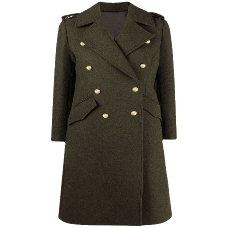 Damen A‑Linien Wollmix‑Mantel mit zweireihigem Tailoring, Metallknöpfen und Klappentaschen Shop Nory