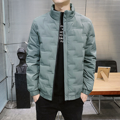 Herren Stehkragen-Steppjacke mit geometrischer Steppung und elastischen Bündchen Shop Nory