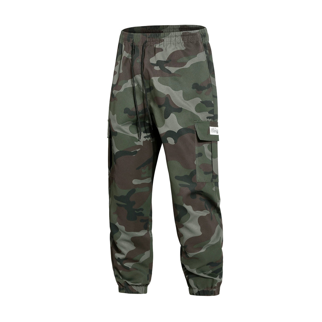 Herren Cargohose im Joggerstil mit Camouflage, Tunnelzugbund & elastischen Knöchelbündchen Shop Nory