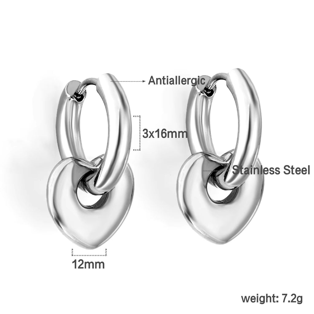 Damen Herzförmige Edelstahl Ohrstecker Shop Nory 1783008980