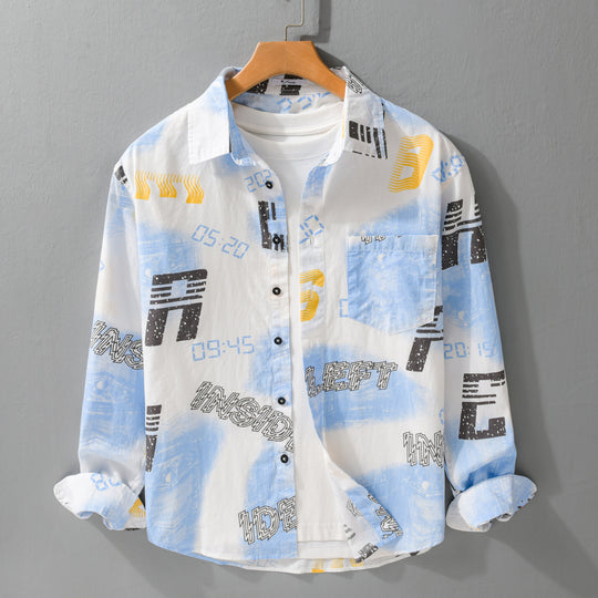 Herren Grafik-Print Overshirt im Relaxed-Fit mit Brusttaschen Shop Nory