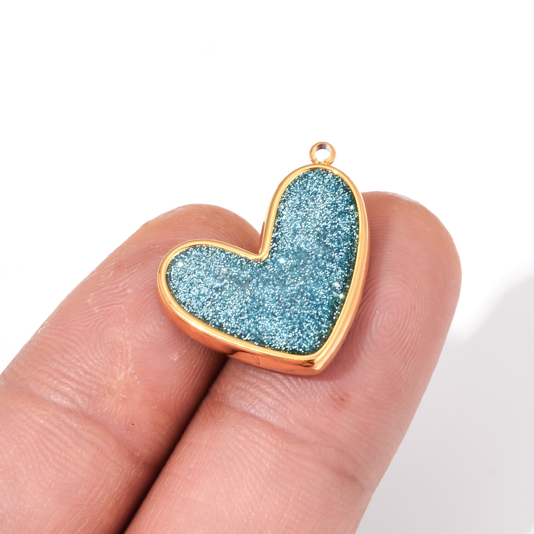 Damen Schmuckanhänger in Herzform mit glitzerndem Effekt Shop Nory