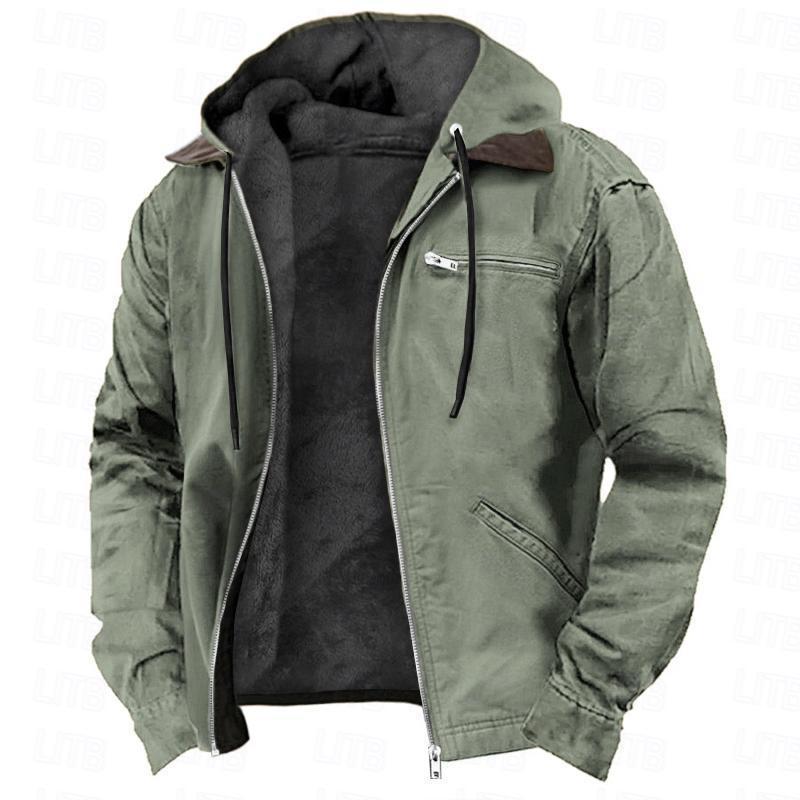Herren Gefütterte Fieldjacke mit Kapuze und Sherpa-Futter Shop Nory
